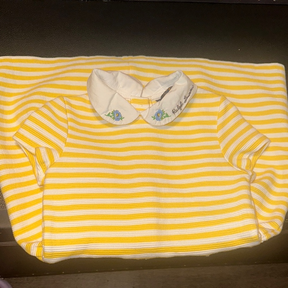 Ralph Lauren Yellow and White Striped Baby Dress